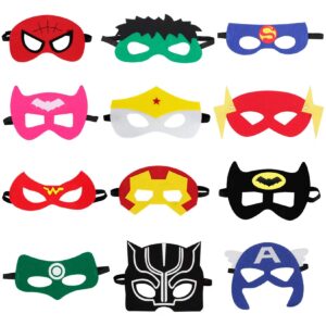 HHMJZW 36PCS Superhero Slap Bracelet and 12PCS Superhero Party Masks for Kids Baby - 48PCS The Avengers Super Heroes Birthday Party Supplies Favors Children/Kids/Adults, Red