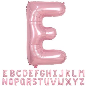 40 inch pink letter balloons, large e letter balloons foil helium balloons, mylar big single alphabet e balloons, pink balloon letters for birthday party decorations wedding bride anniversary supplies