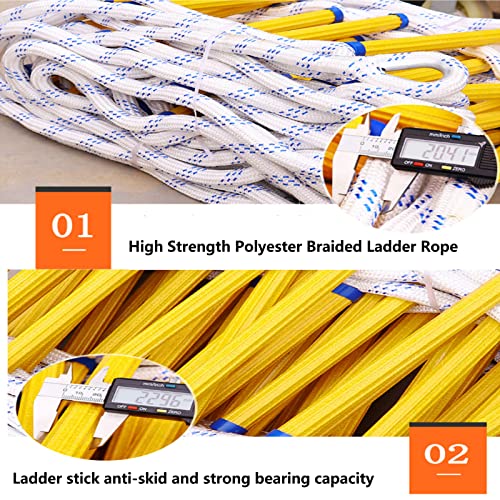 Fire Escape Ladder Emergency Safety Rope Ladders Safety Ladders with Snap Hooks Flame Retardant Home Climbing Fire Escape/18M/59Ft/5M/16Ft