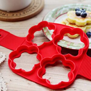 Flip N Cook Silicone Pancake Mold, Flip and Cook Pancake Maker, Flip and Cook Silicone Pancake Maker, Flip'n'cook Silicone Pancake Mold. (2pcs-round+heart)