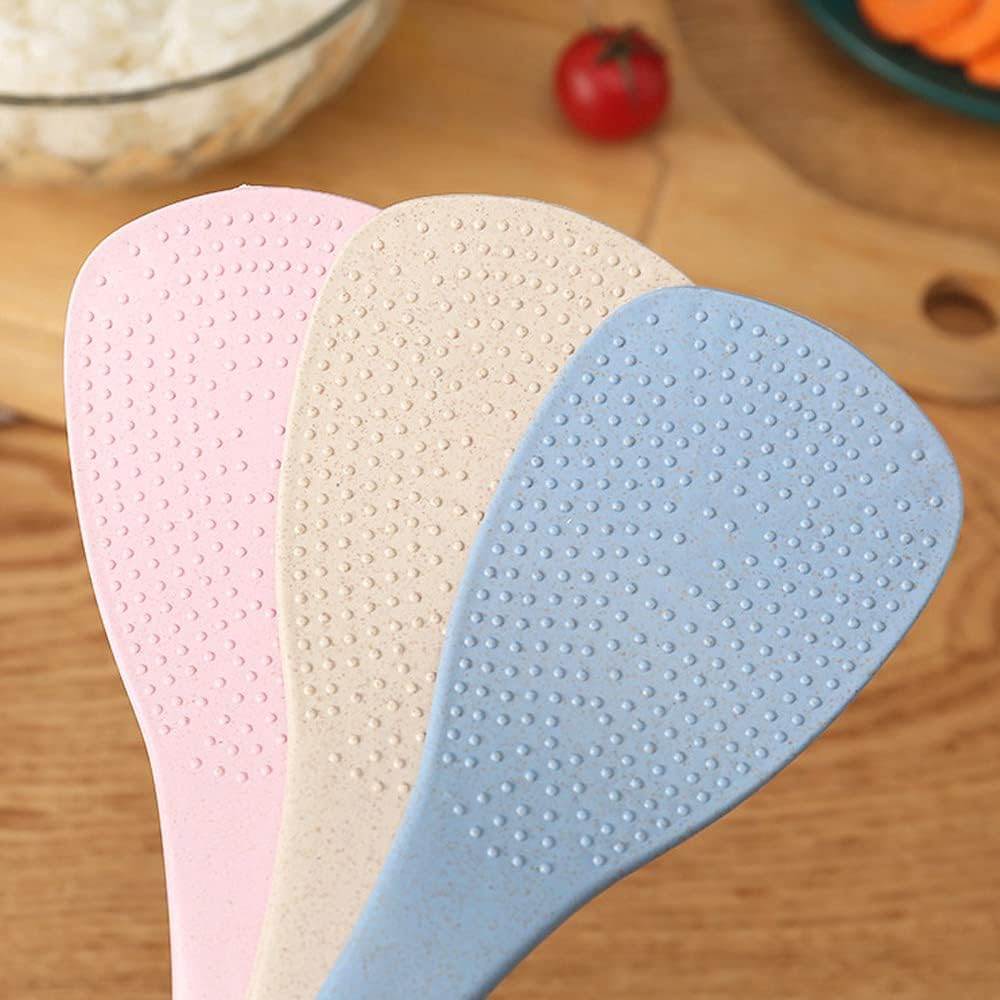 Pink Wheat Straw Rice Paddles, Non-Stick Rice Scoopers Rice Spoons, Cooking Spatulas Creative Dinnerware Kitchen Accessories, Home and Kitchen