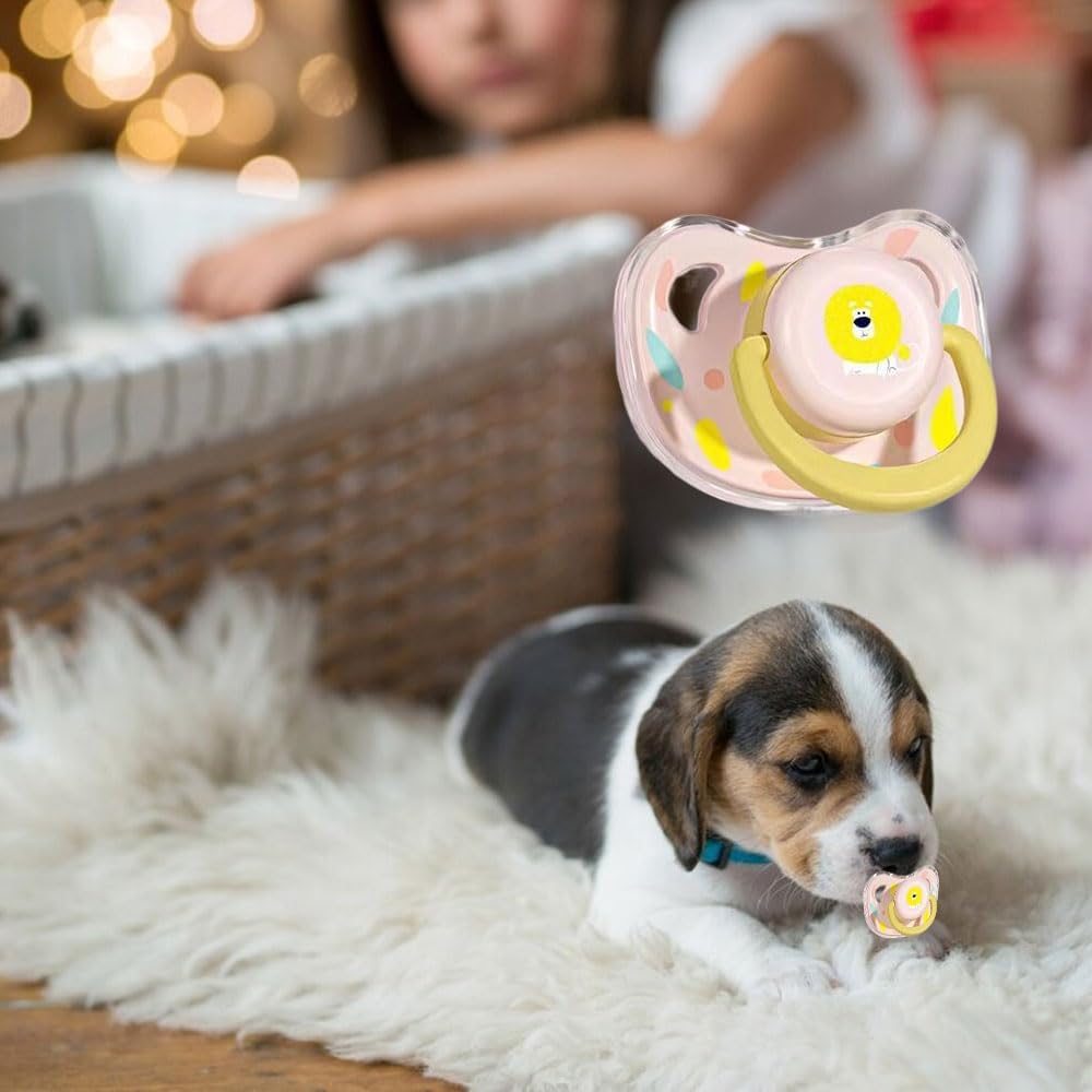 PUMEXFE 3PC Dog Silicone Pacifier New Born Puppy Pacifier for Small Pet Dog Calming Pacifier Cat Dog Chew Toy (S)