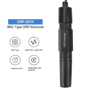 ORP 201H Probe Electrode Replaceable BNC Socket Probe for ORP Tester Meter Controller (2M)