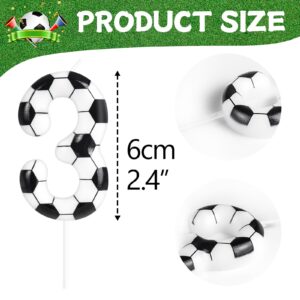 Soccer Birthday Candles 10th Soccer Themed Birthday Party Decorations, Football Birthday Cake Candles for Boys Girls Kids Sport-Theme Party Supplies