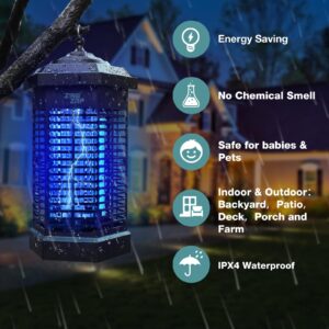 ZingZap Bug Zapper 4200V LED, Mosquito Insect Killer, Fly Zapper Indoor & Outdoor, Rain-Proof, Patio, Lawn & Garden Backyard, Home & Camping with 5ft Power Cord