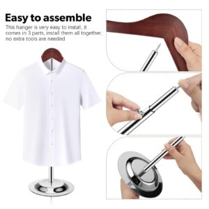 T Shirt Display stand for Vendors, Adjustable Tshirt Shoulder Stand, Portable Hanging wooden Clothes Rack, Flexible Hanger Rack for Clothing Dress Jacket Coat Retail, Height 18.5-31.5 Inch (1 Pcs)