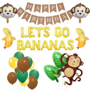 let's go bananas birthday, monkey birthday decorations, monkey theme birthday decorations, monkey jungle birthday decorations,monkey and banana birthday decorations,jungle safari animal tropical decor