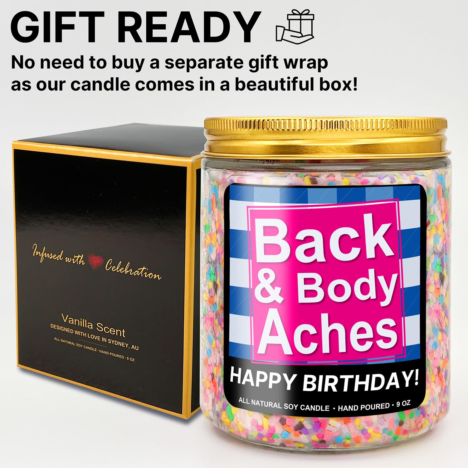 Funny Happy Birthday Candle, Birthday Gifts for Women Men, Gifts for Her and Him, Unique 30th 40th 50th 60th 70th Birthday Candles Gift Ideas