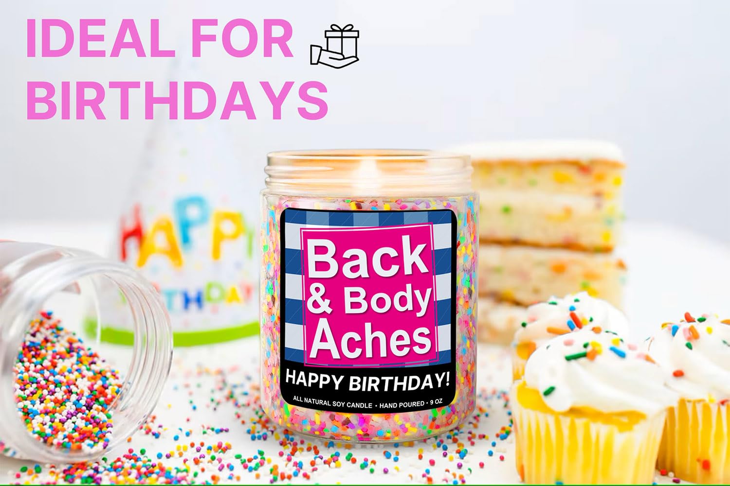 Funny Happy Birthday Candle, Birthday Gifts for Women Men, Gifts for Her and Him, Unique 30th 40th 50th 60th 70th Birthday Candles Gift Ideas