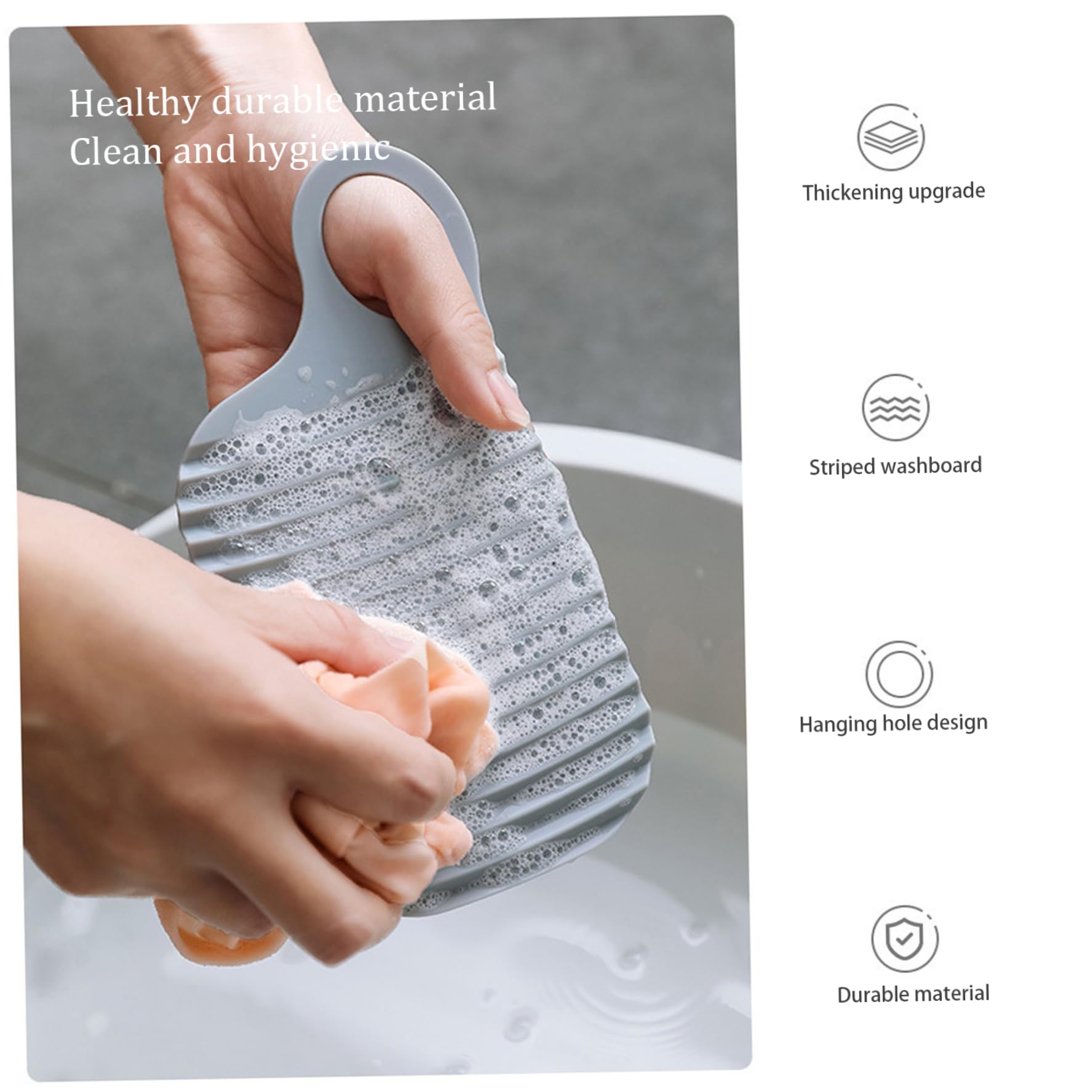 bbJJbbY Mini Washboards Thicken Hand Washing Wash Board Handheld Washboard for Clean Laundry Cloths 2PCS Grey Home Supplies