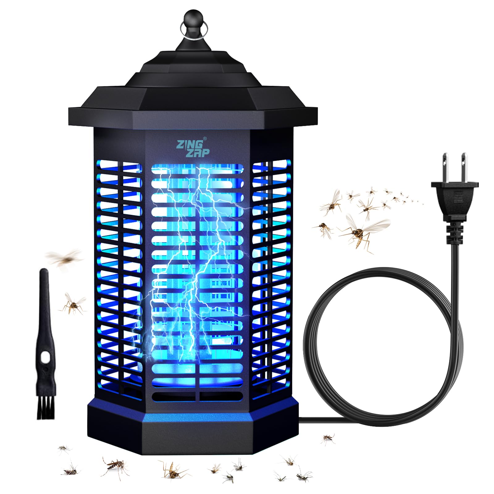 ZingZap Bug Zapper 4200V LED, Mosquito Insect Killer, Fly Zapper Indoor & Outdoor, Rain-Proof, Patio, Lawn & Garden Backyard, Home & Camping with 5ft Power Cord