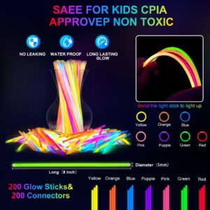 OLUPP 282 PCS Glow Party Supplies, 18PCS Foam Glow Sticks, 18PCS LED Glasses, 200PCS Glow Sticks, 30PCS Finger Lights, 8PCS Bunny Ear Headband and 8PCS LED Cat Ear Headband for Glow Party,Birthday