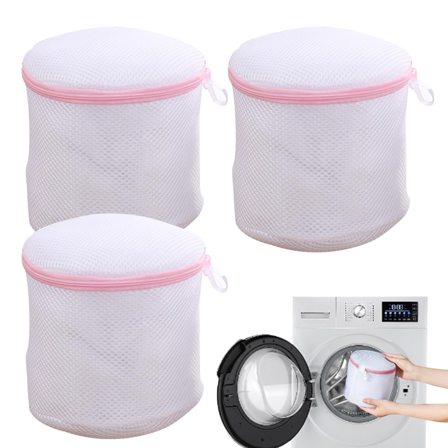 bbJJbbY Bra Bags for Laundry 3PCS Fine Mesh Bra Laundry Bags with Zips Reusable Bra Washing Machine Bags Protector for Delicates, Underwear, Baby Clothes Home Supplies