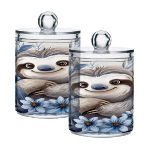 zhirexin cute sloth 2pc airtight transparent plastic storage jar glass food storage container glass, can store candy, salt, coffee beans, with lid, easy to use