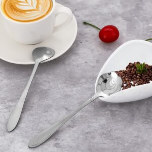 8 Pcs Flower Dessert Spoons, Stainless Steel Coffee Teaspoon Set - Cute Mini Tableware for Demitasse Espresso, 4 Styles (Silver)