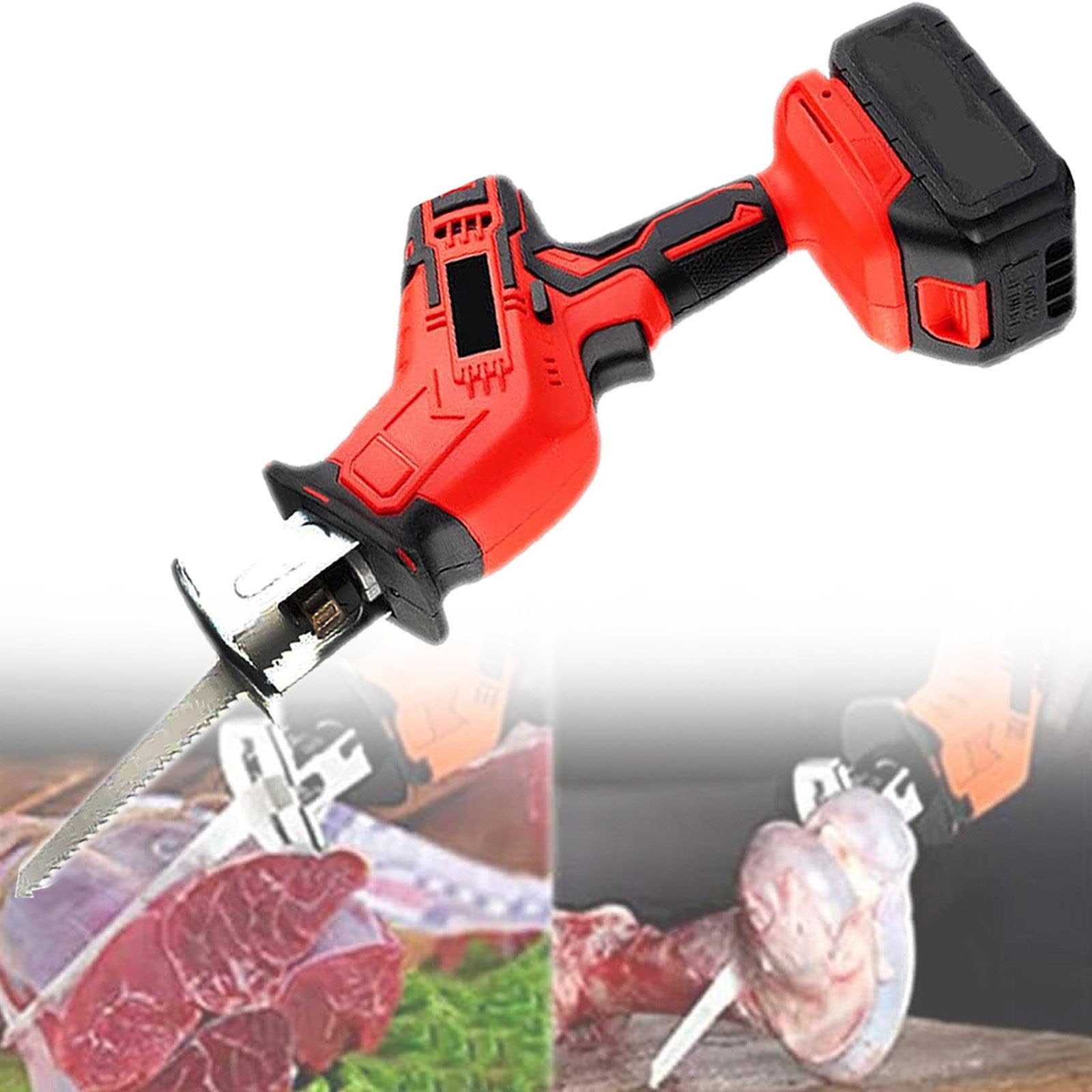 Ggkoier Bone Saw Cordless Professional Butcher Reciprocating Saw - Battery Powered Electric Bone Saw for Commercial and Home Use,battery