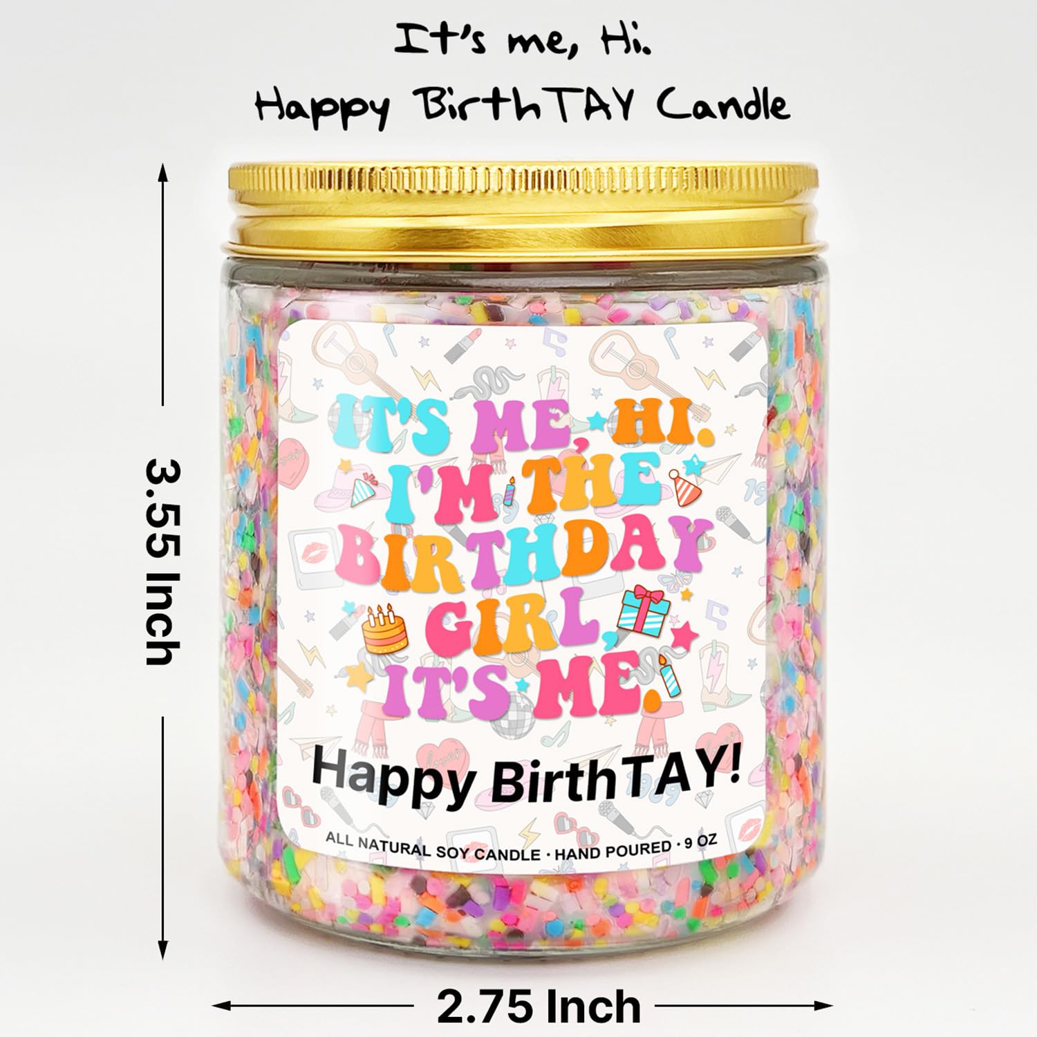 Taylor Birthday Candle, Birthday Gift Ideas and Party Decorations for Girls Boys, Birthday Gifts Merch Supplies, Gifts for Women & Men, Happy Birthday Candle