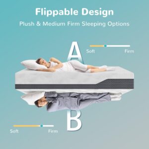 JOYRIDE SLEEP Cal King Size Mattress, 8 Inch Gel Memory Foam Mattress in a Box, Flippable Cal King Mattress with Two Firmness Preference, Pain Relieving, Motion Isolation