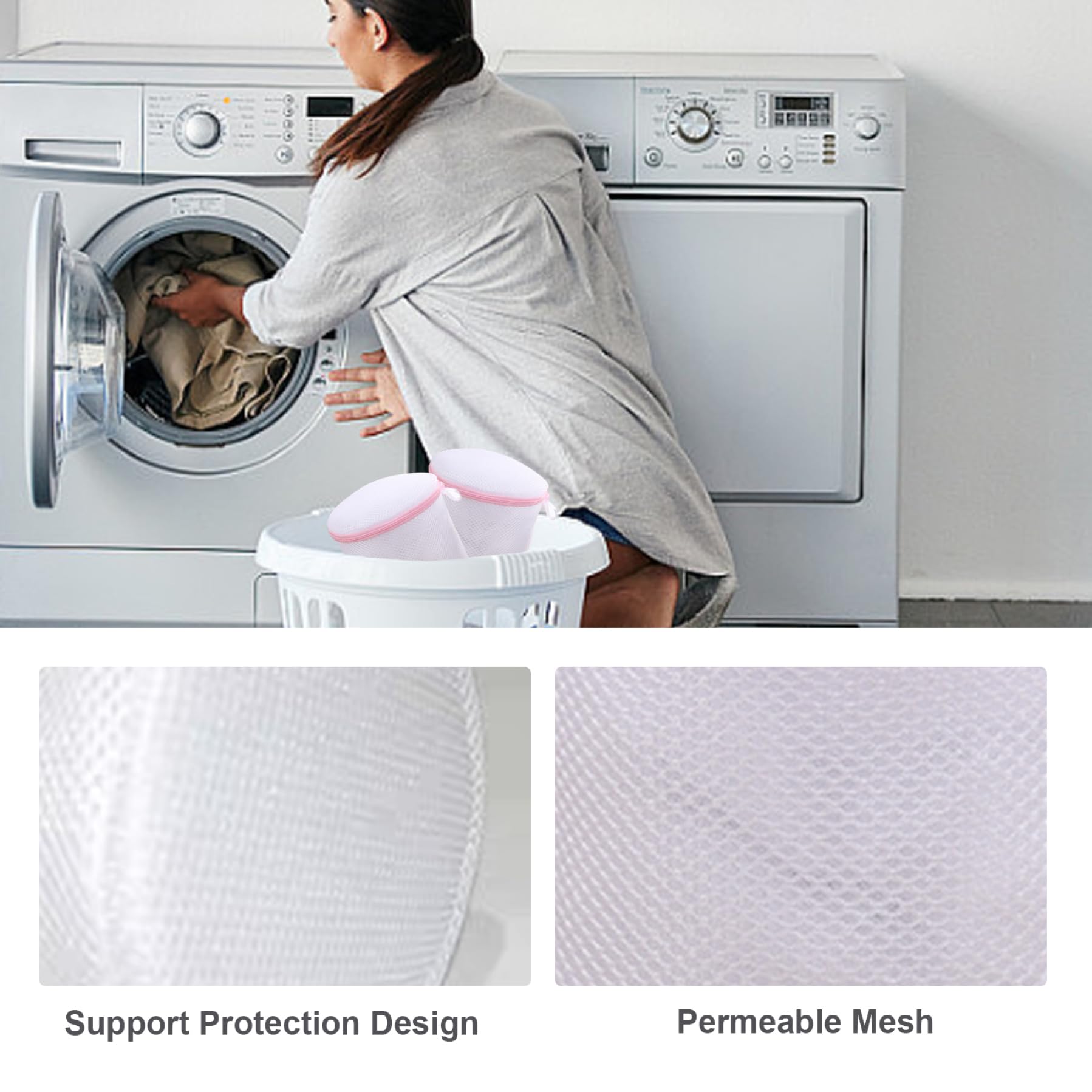 bbJJbbY Bra Bags for Laundry 3PCS Fine Mesh Bra Laundry Bags with Zips Reusable Bra Washing Machine Bags Protector for Delicates, Underwear, Baby Clothes Home Supplies