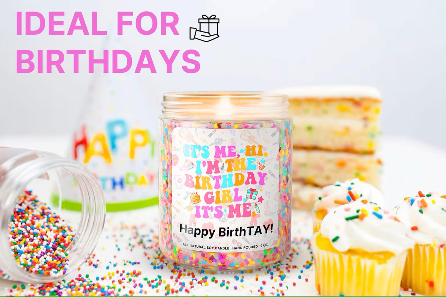 Taylor Birthday Candle, Birthday Gift Ideas and Party Decorations for Girls Boys, Birthday Gifts Merch Supplies, Gifts for Women & Men, Happy Birthday Candle