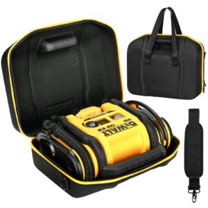 air compressor hard case for dewalt 20v max tire inflator dcc020ib, air pump storage carrying bag for dewalt dcc020ib tools - included neck strap (only case)