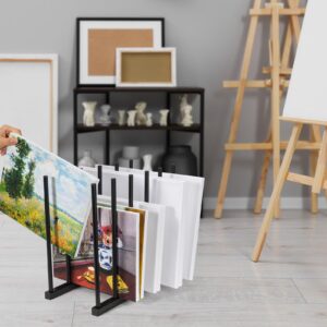 ikkle Art Storage Rack Painting Canvas Storage Rack, Metal Drawing Storage Rack for Canvas Frame Drawing Board (Black)