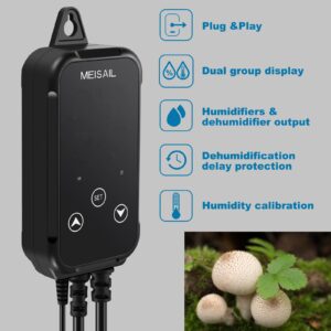 MEISAIL Humidity Controller Greenhouse Shiitake Mushrooms Humidifying dehumidifier Humidity Control Humidity Controller for Grow Tent