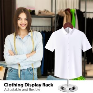 T Shirt Display stand for Vendors, Adjustable Tshirt Shoulder Stand, Portable Hanging wooden Clothes Rack, Flexible Hanger Rack for Clothing Dress Jacket Coat Retail, Height 18.5-31.5 Inch (1 Pcs)