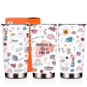 spanish christian tumblers for women religious gifts 20 oz tumbler pastor wife appreciation gifts insulated travel mug for prayer female scripture gifts stainless steel thermal cup christmas birthday