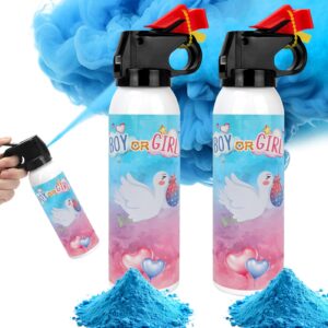 gender reveal fire extinguisher, 2 pack baby boy gender reveal ideas party decor, biodegragable gender reveal party supllies (medium)