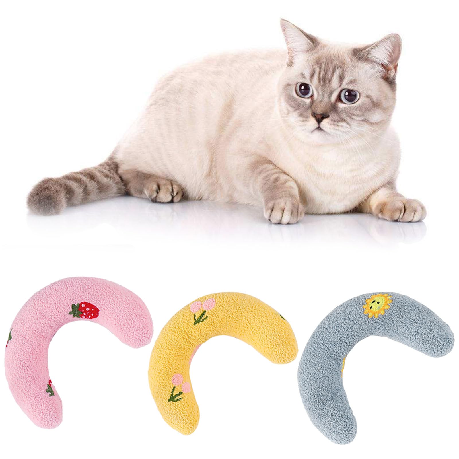 Yjcnelcr Dog Chew Toy Plush Pet Pillows Neck Supporting Sleep Aid Toy Stuffed Soft Toy for Small Dogs Relief Anxiety Dog Sleep Aid Toy Relief Anxiety Toy Pet Pillows for Cats