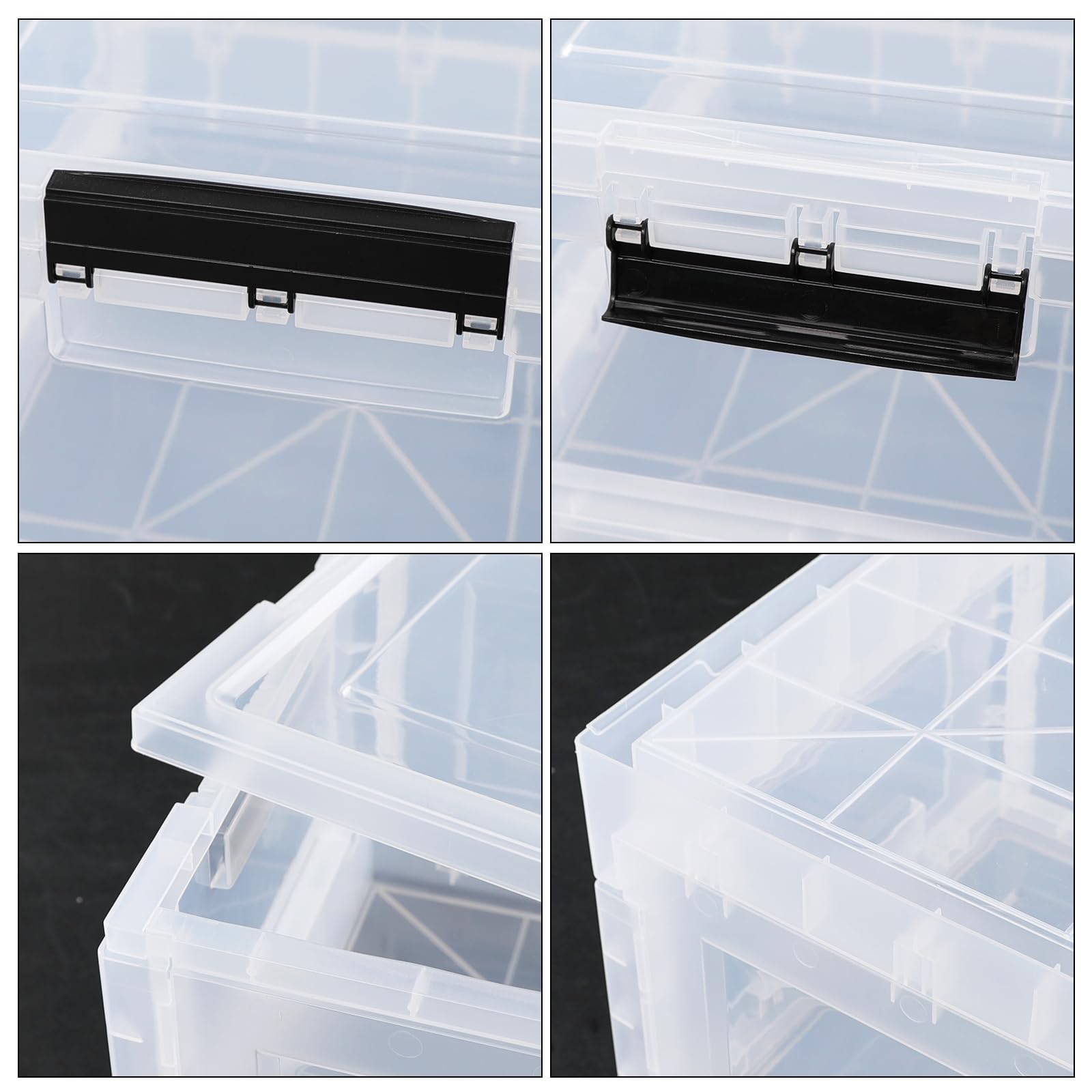 Ortodayes 30 Liter Plastic Foldiable Storage Box, Collapsible Bins with Lid Set of 4, Clear