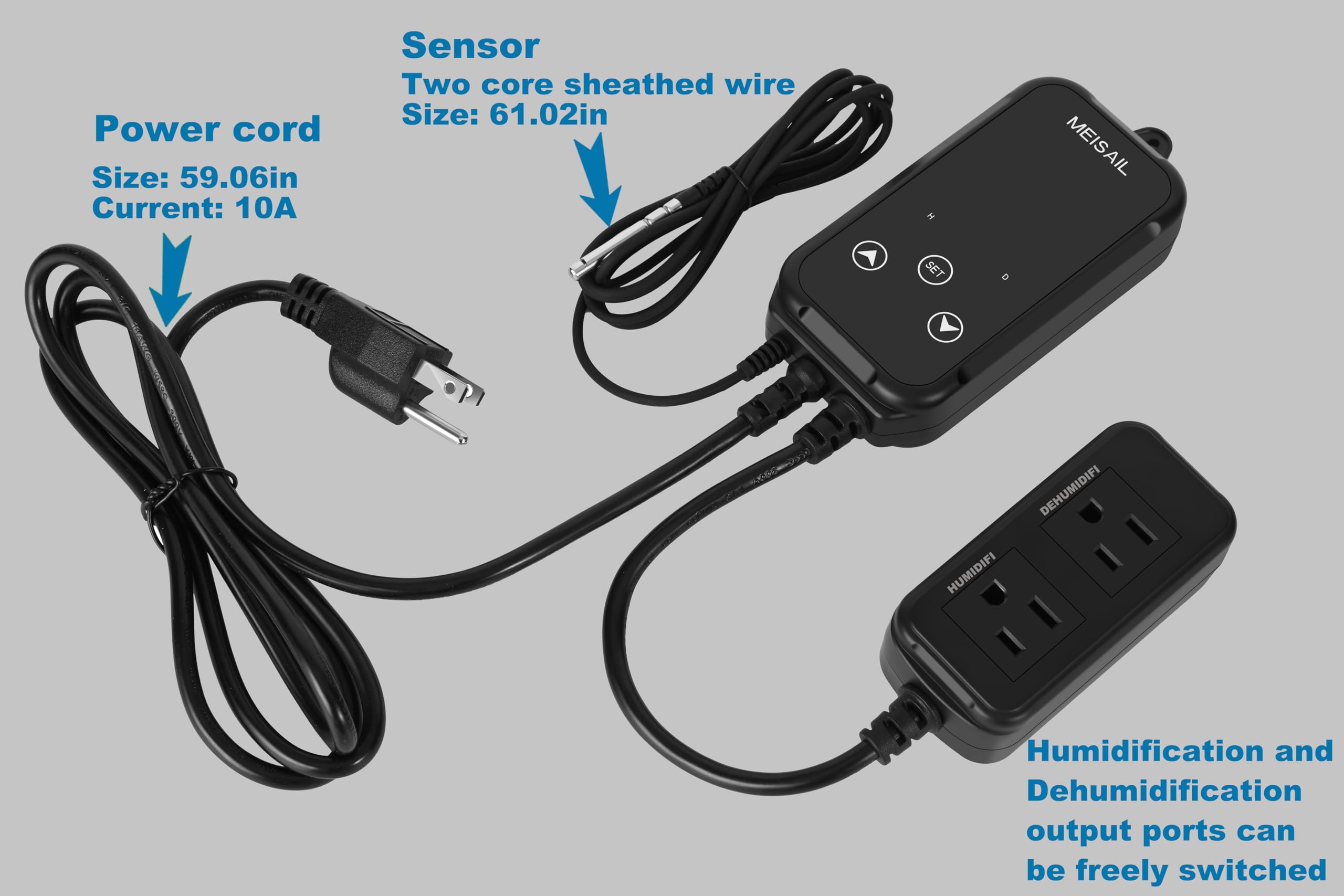 MEISAIL Humidity Controller Greenhouse Shiitake Mushrooms Humidifying dehumidifier Humidity Control Humidity Controller for Grow Tent