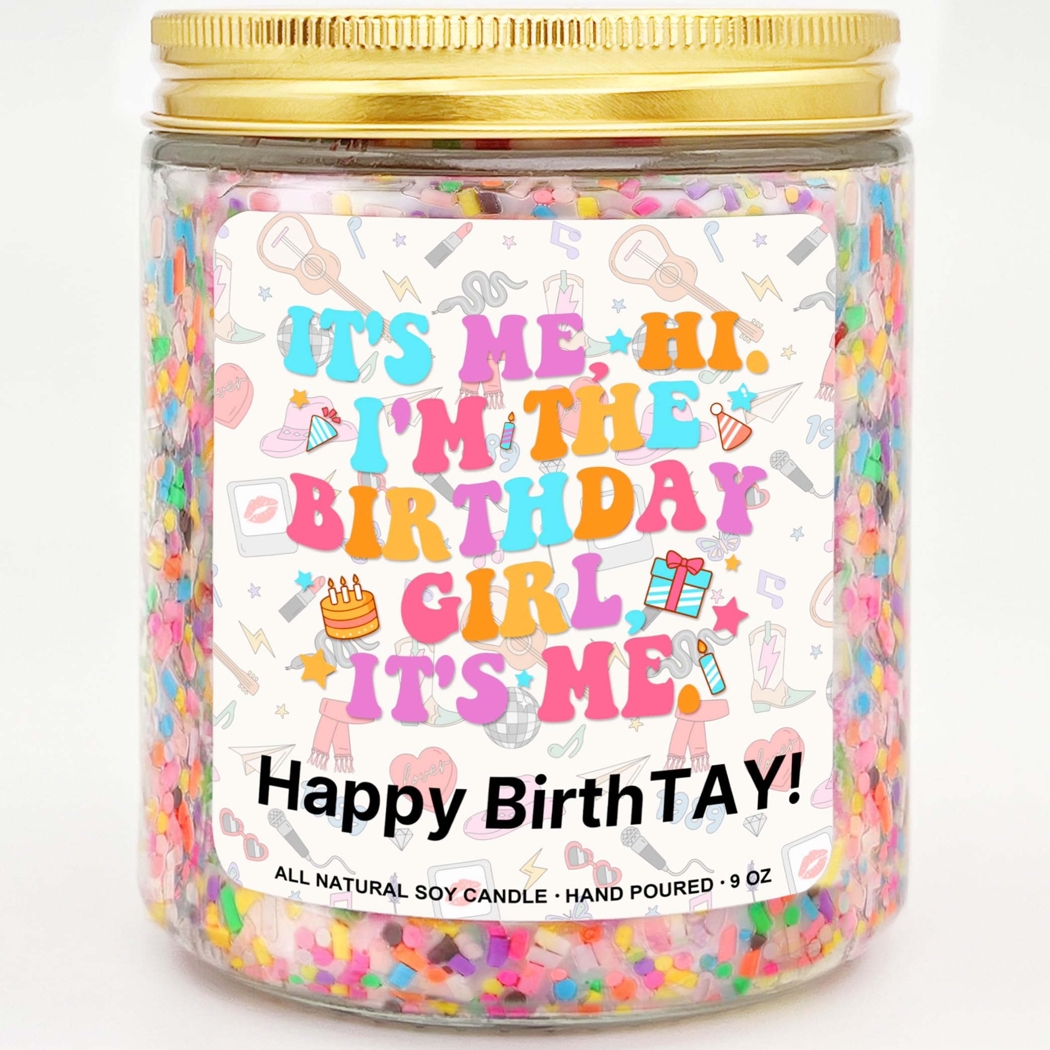 Taylor Birthday Candle, Birthday Gift Ideas and Party Decorations for Girls Boys, Birthday Gifts Merch Supplies, Gifts for Women & Men, Happy Birthday Candle