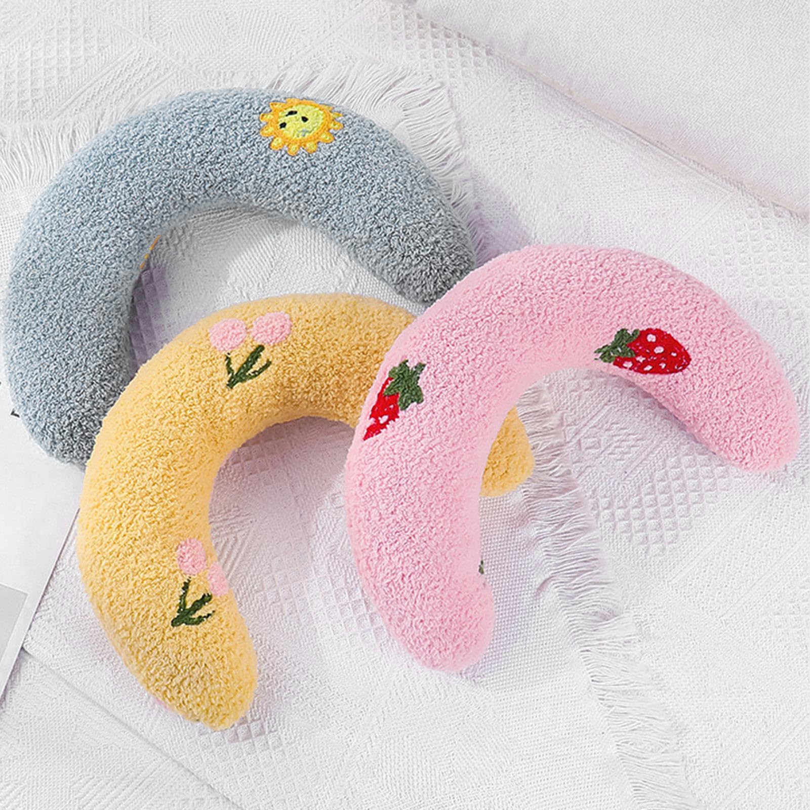 Yjcnelcr Dog Chew Toy Plush Pet Pillows Neck Supporting Sleep Aid Toy Stuffed Soft Toy for Small Dogs Relief Anxiety Dog Sleep Aid Toy Relief Anxiety Toy Pet Pillows for Cats