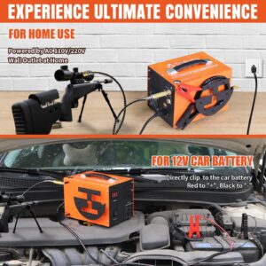 TOAUTO A1X-PRO PCP Air Compressor,4500Psi 30Mpa, Wire Spool Portable Design, Built-in Converter, Water/Oil-Free, One Button Start, Bursting disc, by 110V AC or 12V Car Battery (Manual Stop Version)