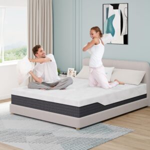 JOYRIDE SLEEP Cal King Size Mattress, 8 Inch Gel Memory Foam Mattress in a Box, Flippable Cal King Mattress with Two Firmness Preference, Pain Relieving, Motion Isolation