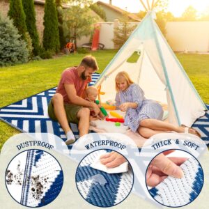 Outvita Outdoor Rug, 9'x12' Plastics Straw Rug Waterproof and Portable Camping Mat Decoration Carpet for Patio Large Area Rug for Picnic BBQ Beach Lawn Balcony Yard Sofa Furniture