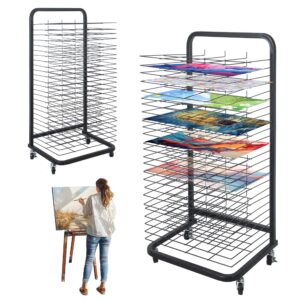 liaqicha 25 removable shelves, art drying rack for classroom,art storage rack,drying rack art,art canvas storage,art rack,painting drying rack,mobile, sturdy metal,sizes 32.22 x 14.6 x 17.3 inch