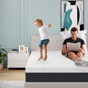 joyride sleep full size mattress, 8 inch gel memory foam mattress in a box, flippable double mattress with two firmness preference, pain relieving, motion isolation