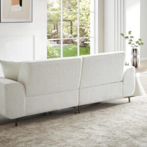 FREEHOMAE 80" Sofa Couch,Small Modern Loveseat,Love Seat with 2 Seater,Lamb Wool Loveseat Sofa,Small Couch for Living Room,Bedroom,Office and Small Space（White）