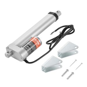 vevor linear actuator 12v, 6 inch high speed 0.55"/s linear actuator, 220lbs/1000n linear motion actuator with mounting bracket and ip54 protection