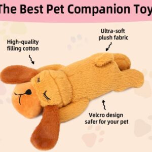 Dog Heartbeat Toy, Heartbeat Stuffed Animal for Dogs, Separation Anxiety Relief and Calming Aid, Puppy Sleeping Aid Plush Pillow Toy, Comfort Hug Snuggle for Small Medium Dogs Cats