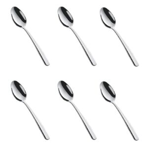 zdfqly 4.7" coffee spoon set, 6-piece espresso spoons 304 stainless steel mini spoons for dessert appetizer, mirror polished, dishwasher safe