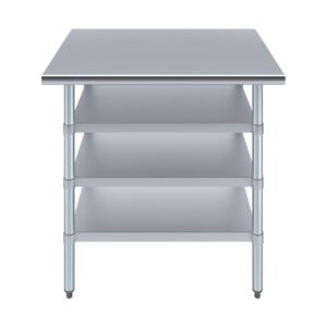 AmGood Stainless Steel Work Table with 3 Shelves | Metal Utility Table | Commercial & Residential NSF Utility Table (36" Long x 30" Deep)