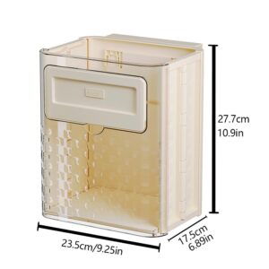 Aiabaleaft Hanging Kitchen Trash Can Foldable 2.5 Gallon Wall Mounted Collapsible Waste Bin for Kitchen Cabinet Door or Under Sink Bathroom