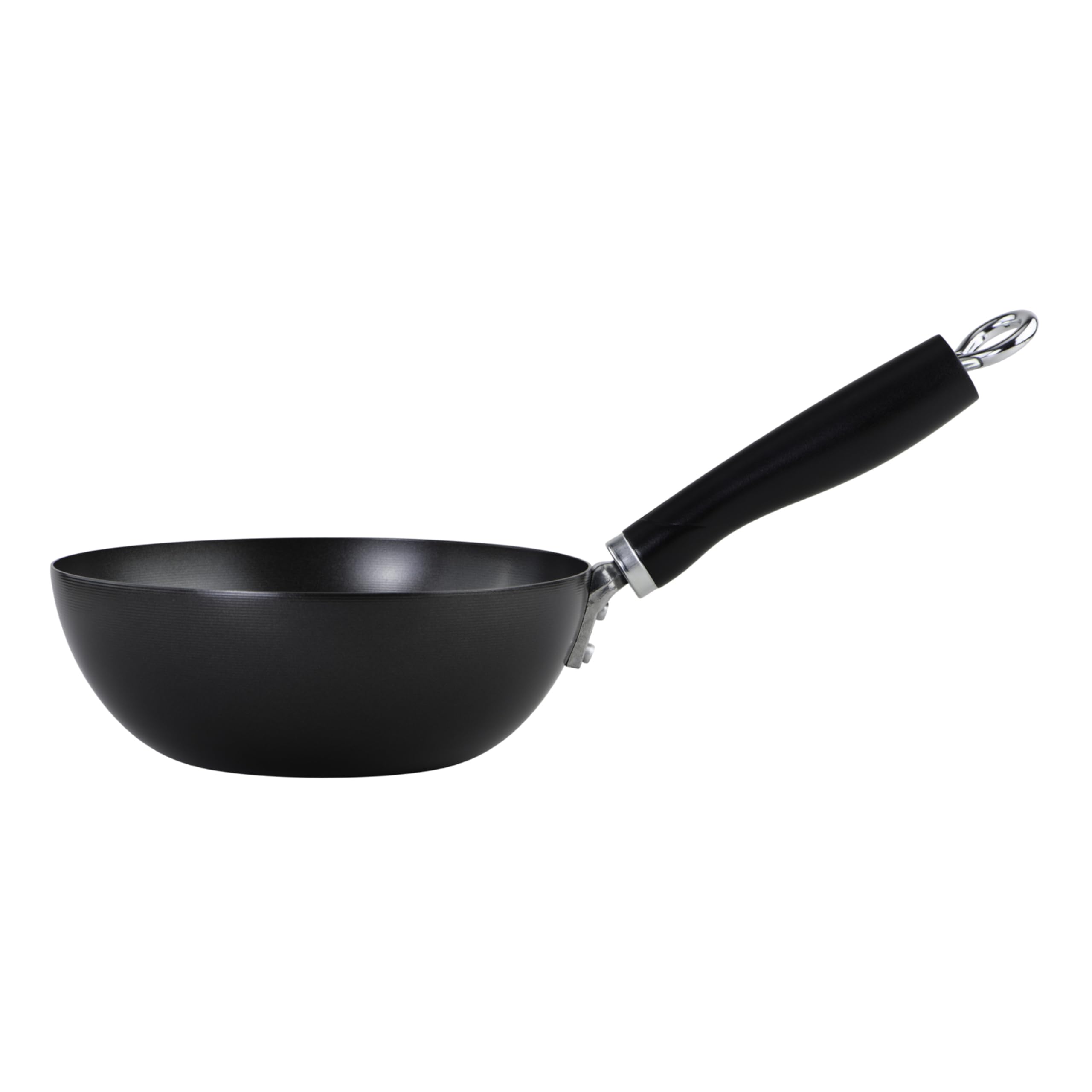 GoodCook Everyday Nonstick Wok, 8-Inch, Black, Carbon Steel Small Wok, High Wall Construction, Flat Base, Ergonomic Flame Guard Handle, Non-Stick Wok Pan for Stir Fry and Sautéing