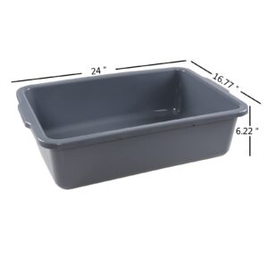 Esdiplot 32 L Large Bus Tubs, Plastic Commercial Utility Bus Box, Gray, 4-Pack