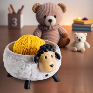 Sheep Yarn Bowls for Crocheting Resin Crochet Bowl Large Yarn Bowl for Knitting Durable Yarn Holder