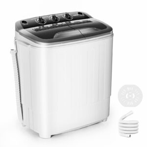 ceamorfco portable washing machine, 18lbs portable washer and dryer combo for laundry, twin tub washing machine 11lbs washer & 7lbs spinner, lavadora portatil for apartments, rvs, camping, dorms